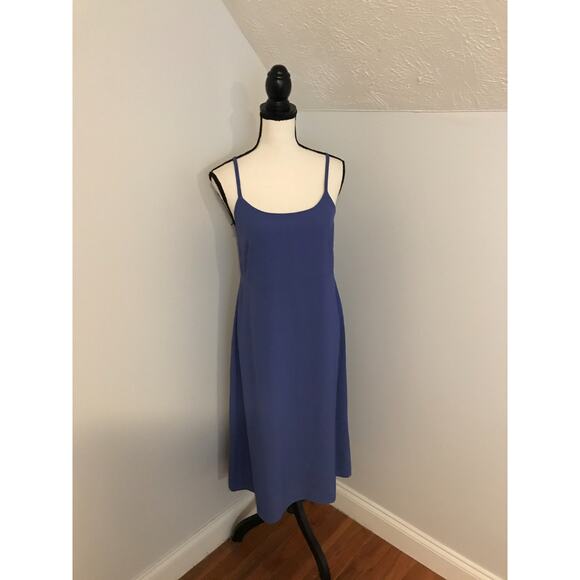 Everlane Japanese GoWeave Cross-Back Muted Royal Blue Slip Dress - Size 4 - Picture 1 of 8